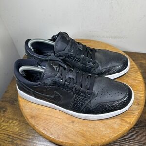 Nike Air Jordan 1 Low Golf Triple Black Croc Sneakers DD9315-003 Mens 10.5